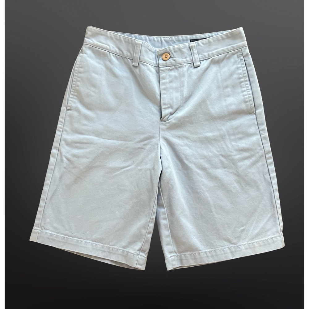 Vineyard Vines Boys 12 Breaker Chino Shorts Light Blue Cotton Flat Front Preppy